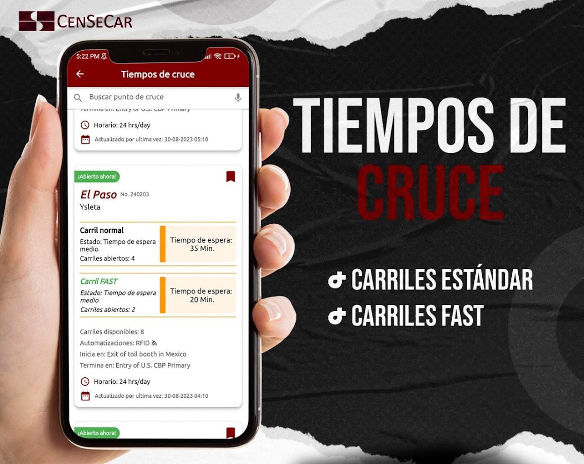 Banner promocional de tiempos de cruce de Censecar
